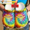 Personalized Name Hippie Nurse 3D Crocs Slippers