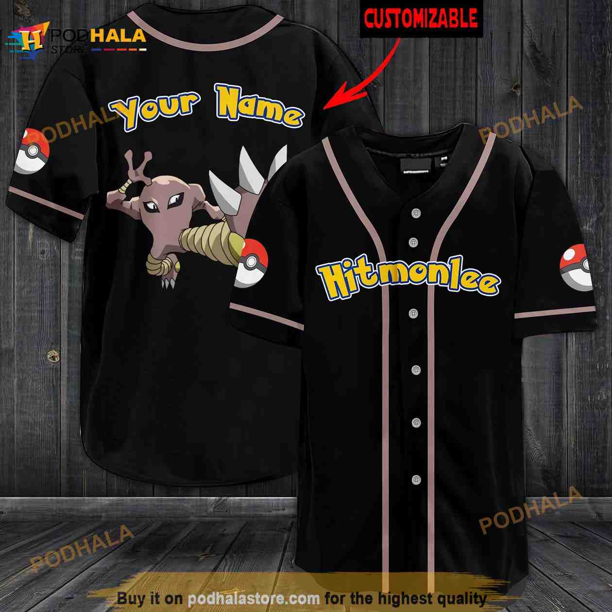 Personalized Name Hitmonlee Pokemon 3D Baseball Jersey - Bring Your Ideas,  Thoughts And Imaginations Into Reality Today
