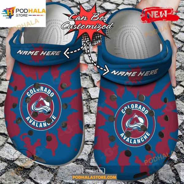 Personalized Name Hockey Crocs Cavalanche Color Splash Clog Shoes