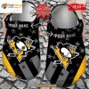 Personalized Name Hockey Crocs Ppenguins Star Flag Clog Shoes
