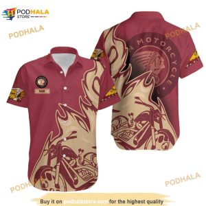 Personalized Name Indians Motorcycle Hawaiian Shirt, Indian Aloha Shirt