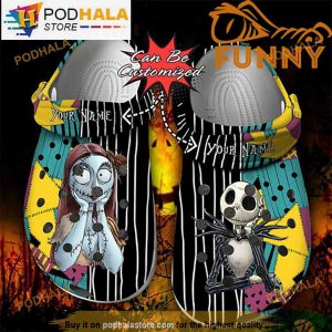Personalized Name Jack And Sally Lovers Halloween 3D Crocs