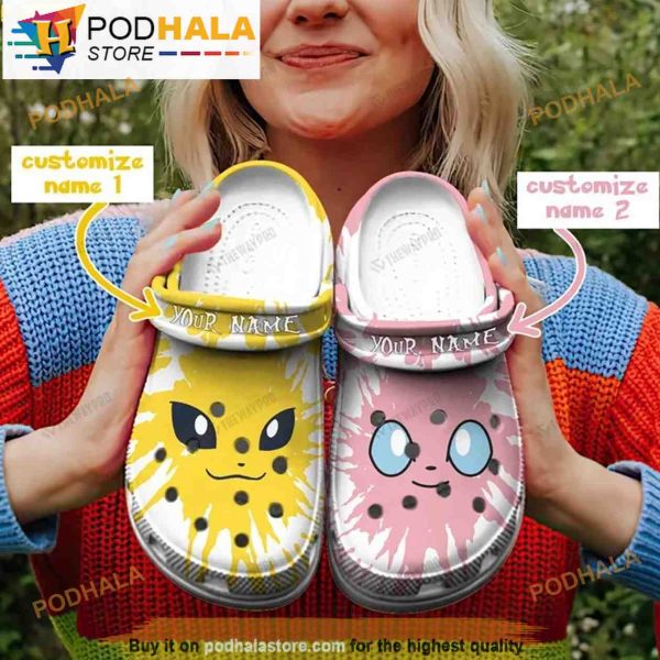 Personalized Name Jolteon Pokemon 3D Crocs Clog Shoes