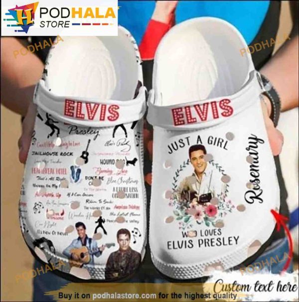 Personalized Name Just A Girl Elvis 3D Crocs
