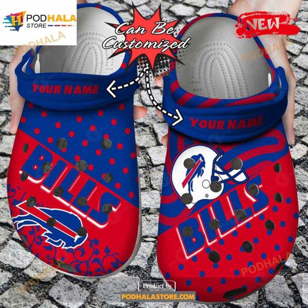 Personalized Name Logo Football Team Polka Dots Colors Crocs Clog Shoes
