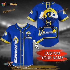 Personalized Name Los Angeles Rams NFL 3D Baseball Jersey Shirt 1