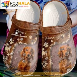 Personalized Name Love Dachshund Dog 3D Crocs