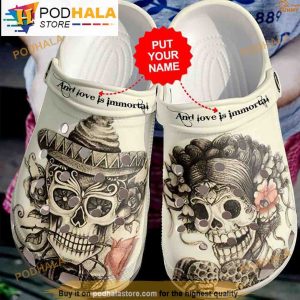 Personalized Name Love Is Immortal Skull 3D Crocs