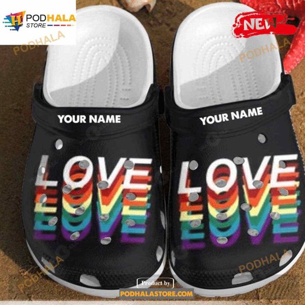 Personalized Name Love Is Love Crocs Rubber Crocs Crocband Clogs Comfy Footwear