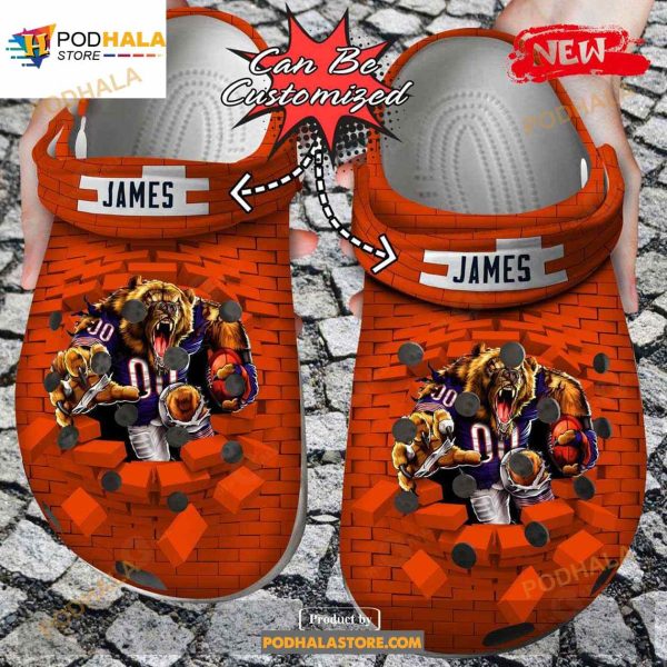 Personalized Name Mascot Team Flame Hand Crocs Style Clog Shoes