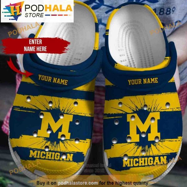 Personalized Name Michigan Wolverines Football Ncaa 3D Crocs