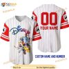 Personalized Name Mickey Mouse & Friends Disney Pinstripe 3D Baseball Jersey