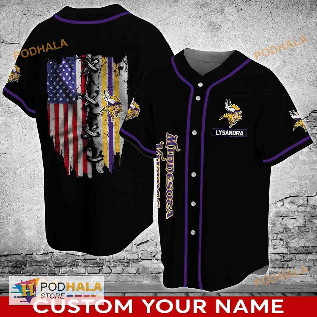 Custom Name Minnesota Vikings NFL 3D Baseball Jersey Shirt - Bring Your  Ideas, Thoughts And Imaginations Into Reality Today