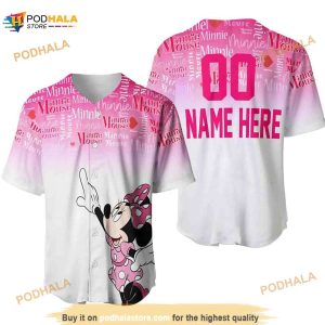 Custom Name Disney Moana White Baseball Jersey Shirt