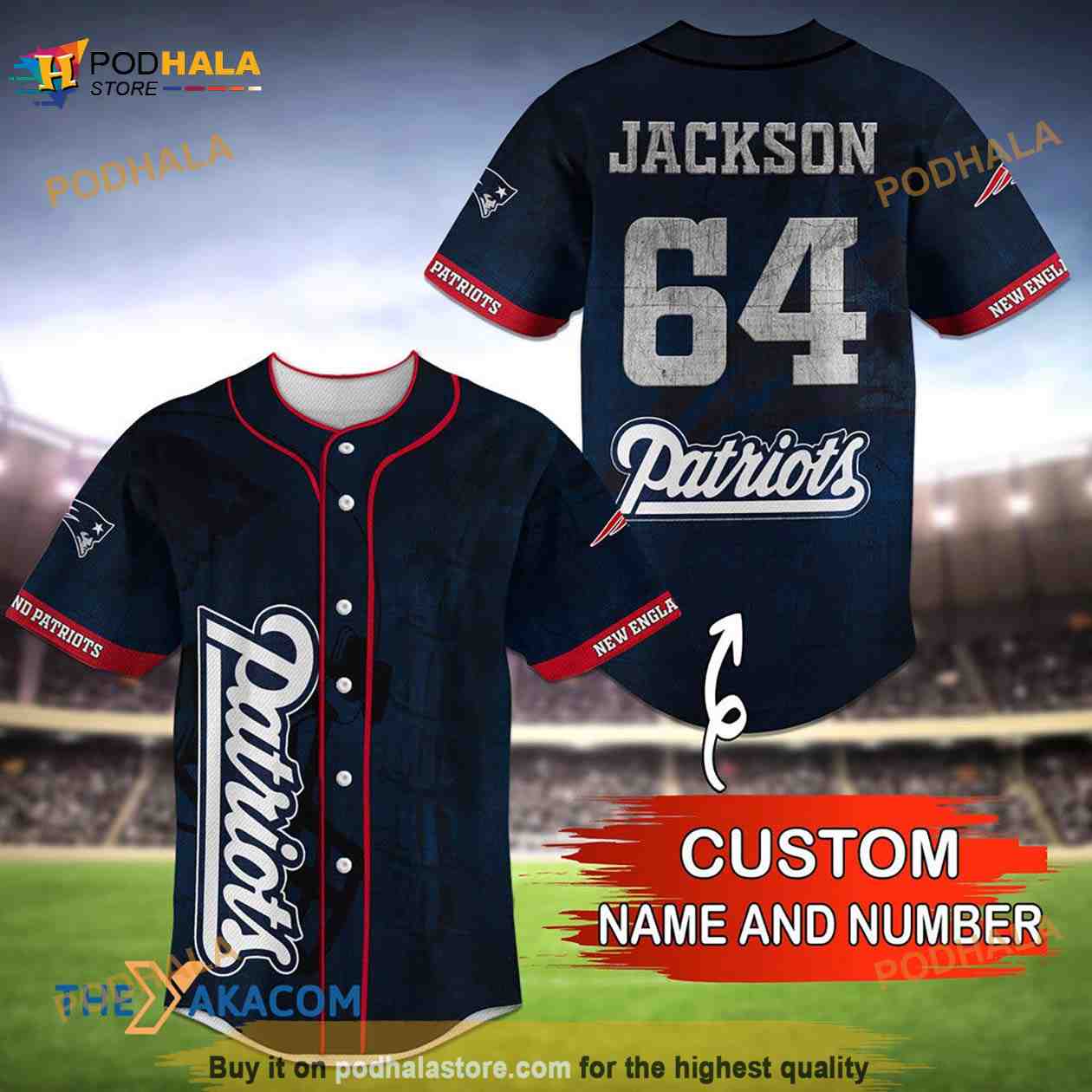 New England Patriots NFL 3D Personalized Baseball Jersey FV121222