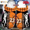 Personalized Name Number Basketball Player Black Orange Crocs Classic Clog Shoes
