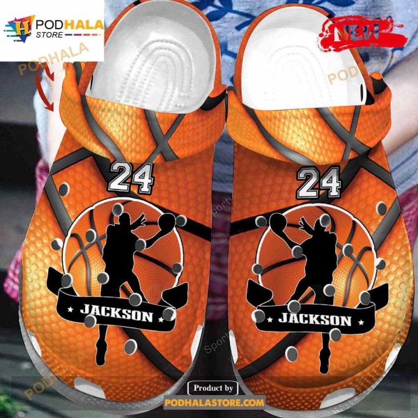 Personalized Name Number Basketball Player Hoop Crocs Classic Clog Shoes