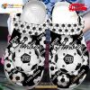 Personalized Name Number Black – White Soccer Crocs Classic Clog Shoes