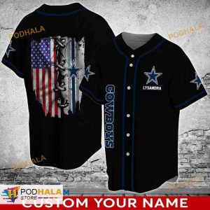 Personalized Name Number Dallas Cowboys NFL Baseball Jersey Shirt, Unique Gifts For Fans