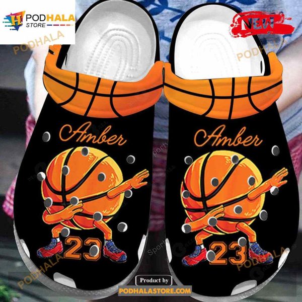 Personalized Name Number Funny Basketball Dab Crocs Classic Clog Shoes