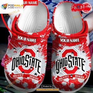 Personalized Name Ohio State Buckeyes Big Ten NCAAF Teams Gift For Fans Rubber Crocs