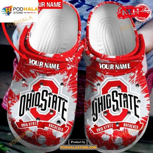 Personalized Name Ohio State Buckeyes Big Ten NCAAF Teams Gift For Fans Rubber Crocs