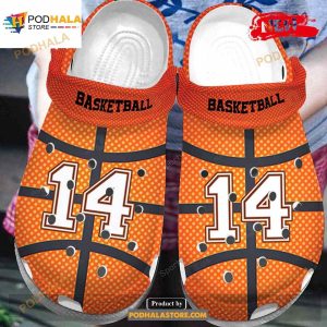 Personalized Name Orange Basketball Ball Leather Crocs Classic Clog Shoes