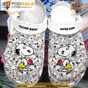 Personalized Name Pattern Snoopy 3D Crocs