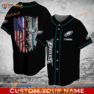 Personalized Name Philadelphia Eagles NFL 3D Baseball Jersey Shirt 2