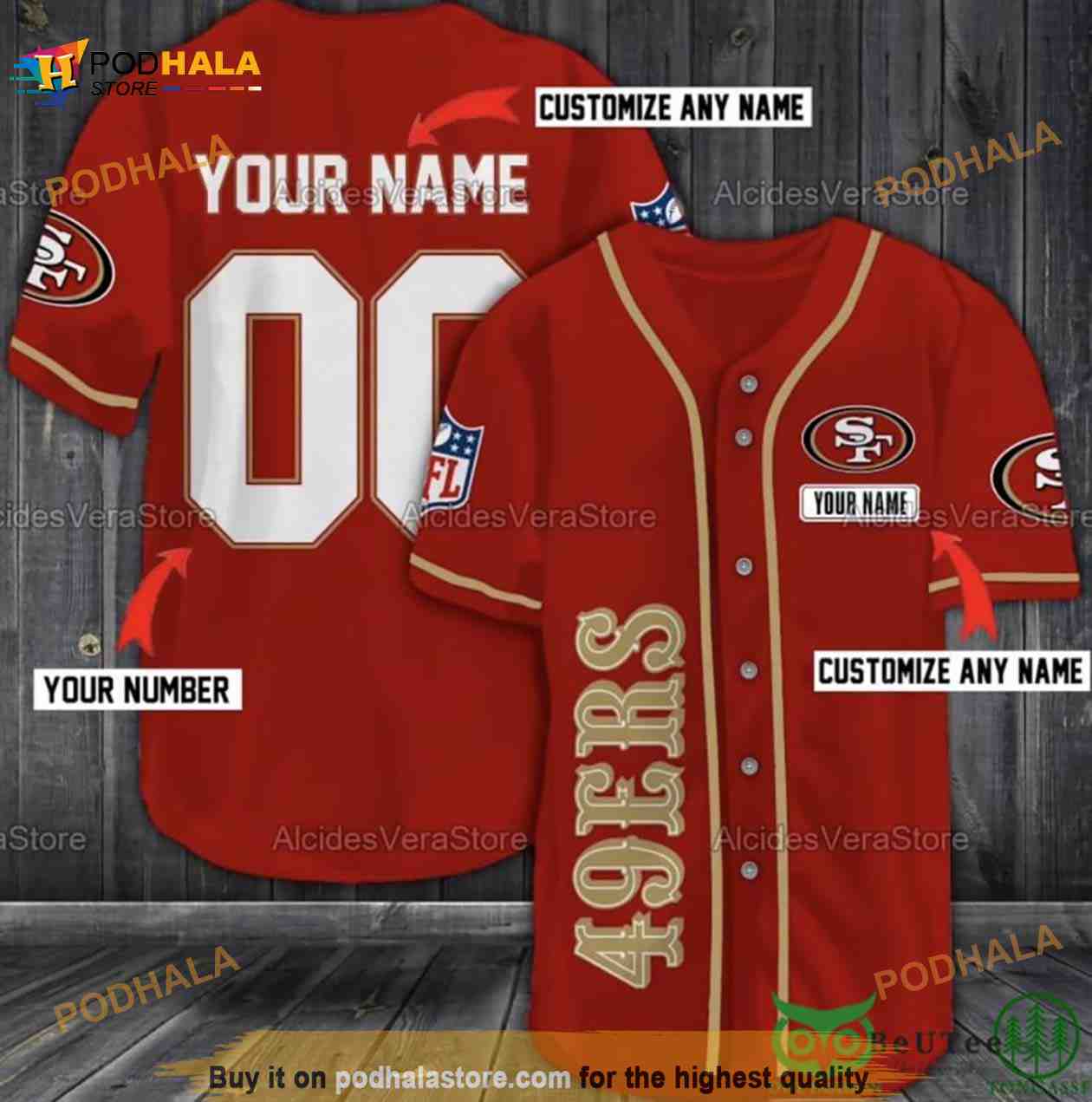 49ers red and gold jersey