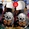 Personalized Name Skull And Monarch Black 3D Crocs