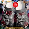 Personalized Name Skulls And Roses Black 3D Crocs
