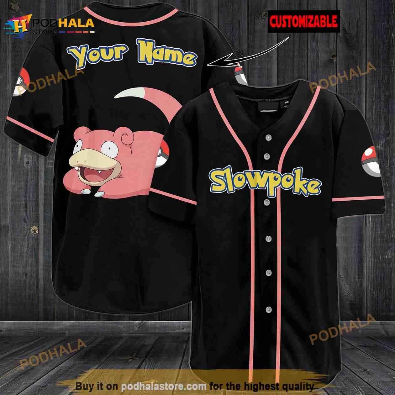 Personalized Name Slowpoke Pokemon 3D Baseball Jersey - Bring Your Ideas,  Thoughts And Imaginations Into Reality Today