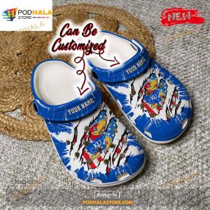 Personalized Name Sport Crocs Kjayhawks University Ripped American Flag Clog Shoes