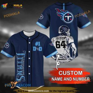 Tennessee Titans Custom Name And Number Baseball Jersey NFL Shirt