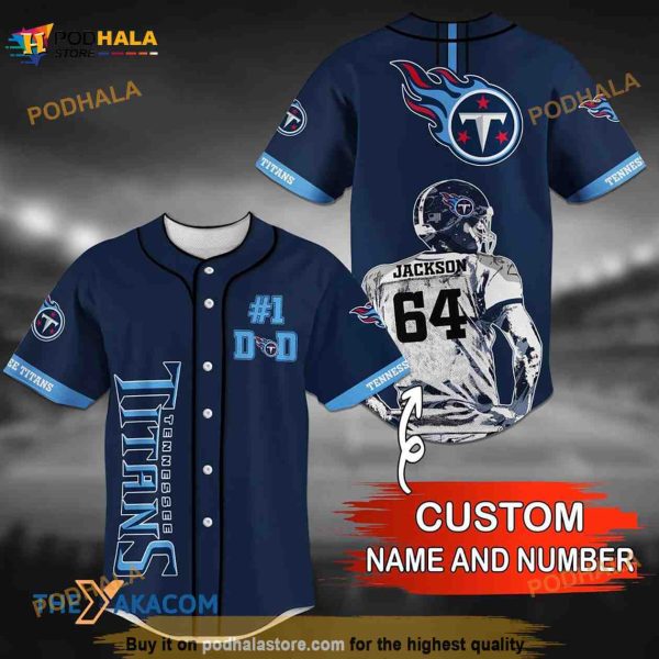 Personalized Name Tennessee Titans NFL Custom Name Number 3D Baseball Jersey Shirt