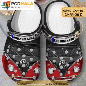 Personalized Name Volkswagen Campervan Red 3D Crocs