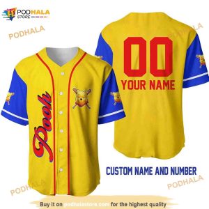 Personalized Name Winnie The Pooh 3D Baseball Jersey
