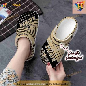 Personalized New Orleans Saints Polka Dots Colors Crocs Clog Shoes 2