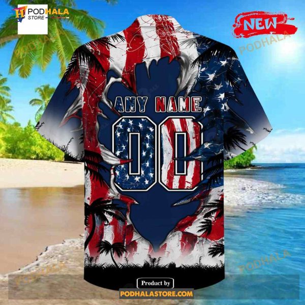 Personalized NFL Dallas Cowboys US Flag Demon Face Funny 3D NFL Hawaiian Shirt