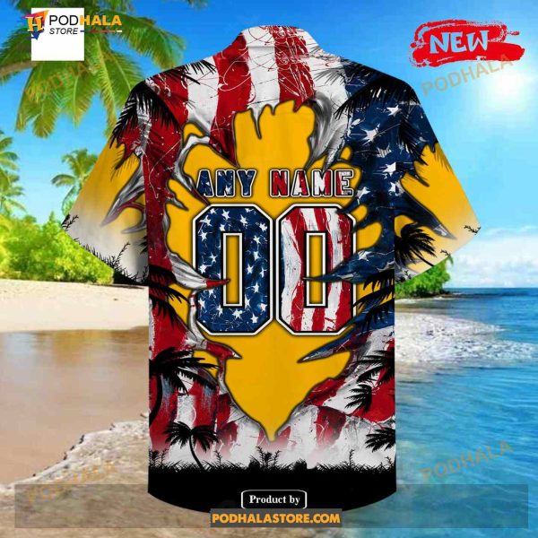 Personalized NFL Green Bay Packers US Flag Demon Face Funny 3D NFL Hawaiian Shirt