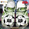 Personalized Number Green Soccer Crocs Classic Clog Shoes