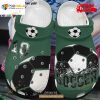 Personalized Number Soccer Black Green Crocs Classic Clog Shoes