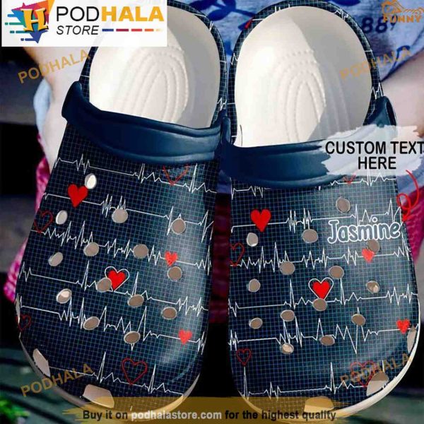 Personalized Nurse Navy 3D Crocs, Funny Crocs