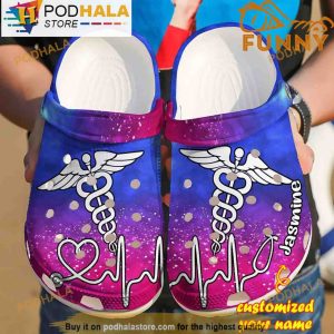 Personalized Nurse Symbol 3D Crocs, Funny Crocs