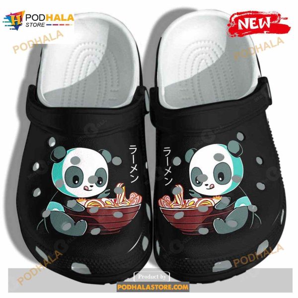 Personalized Panda Shoes Clogs Anime Panda Noodle Japan Crocs For Men Women Cr-panda