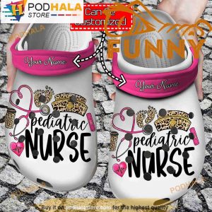 Personalized Pediatric Nurse Leopard 3D Crocs Classic Clog