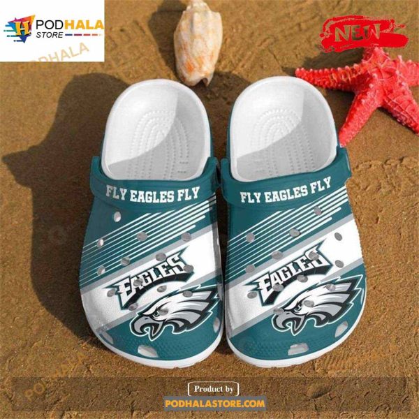 Personalized Philadelphia Eagles Fly Eagles Fly For Rubber Crocs Crocband Clogs Comfy Footwear