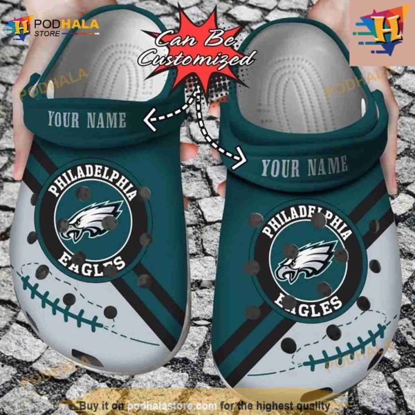 Personalized Philadelphia Eagles Football Team Rugby Crocs Clog Shoes