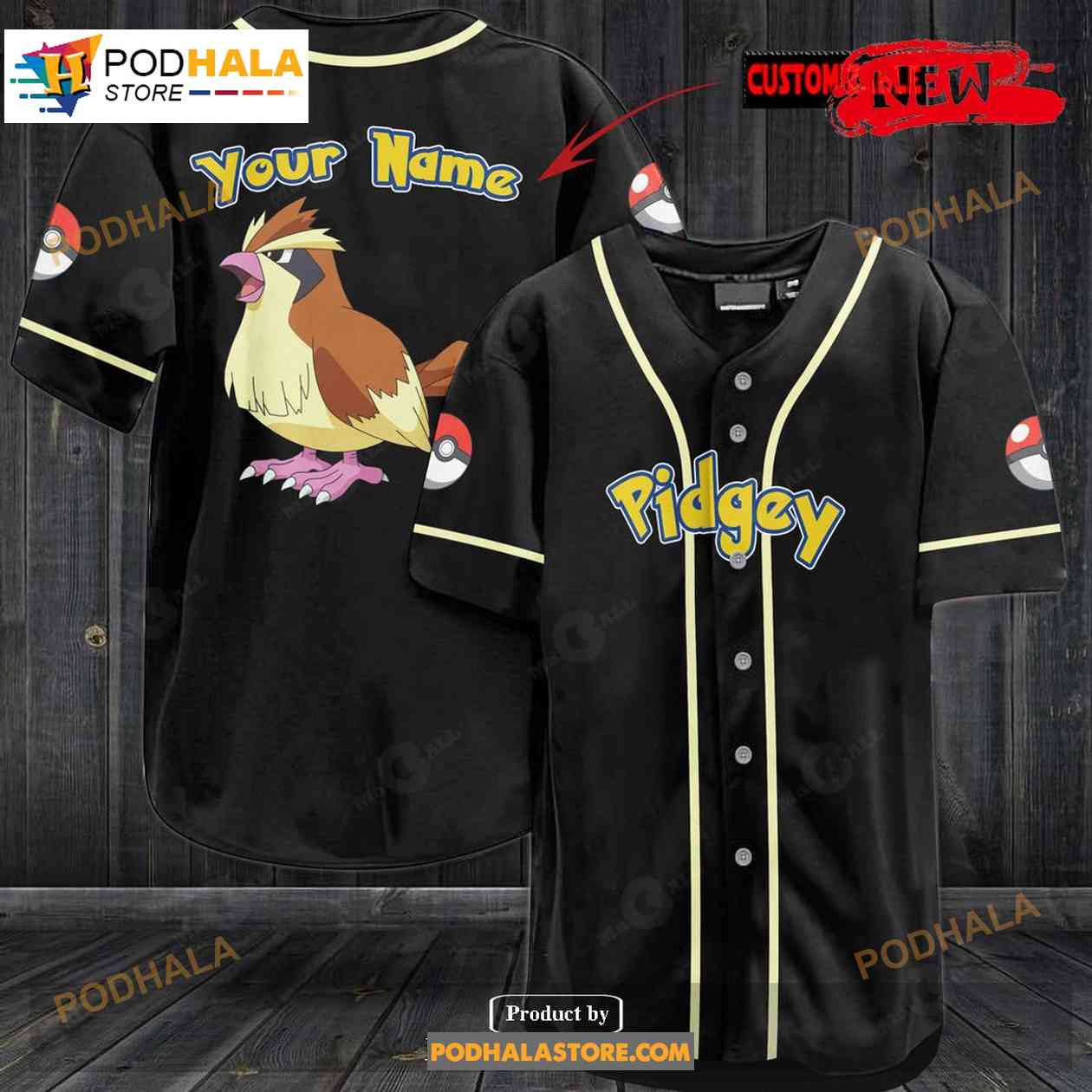 Personalized Pidgeot Black Design Baseball Jersey - Bring Your Ideas,  Thoughts And Imaginations Into Reality Today